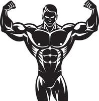 Bodybuilder. muskulös Mann. Fitness und Bodybuilding Konzept. Illustration vektor