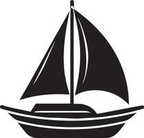 Segelboot schwarz Symbol, Konzept Illustration, eben Symbol, Glyphe unterzeichnen. vektor