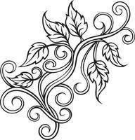 dekorativ blommig element med virvlar runt. illustration vektor