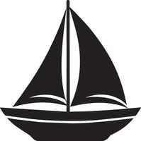 Segelboot schwarz Symbol, Konzept Illustration, eben Symbol, Glyphe unterzeichnen. vektor