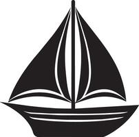 Segelboot schwarz Symbol, Konzept Illustration, eben Symbol, Glyphe unterzeichnen. vektor