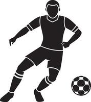 Fußball Spieler Silhouette Illustration isoliert auf Weiß Hintergrund. Fußball Spieler. vektor