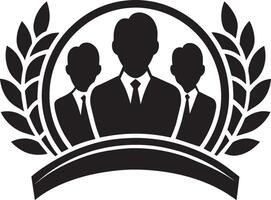 Gruppe von Geschäft Menschen Logo. schwarz und Weiß Illustration auf Weiß Hintergrund. vektor