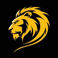 Silhouette von ein Löwe Tier Logo gegenüber links vektor