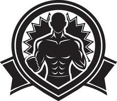 Bodybuilder. Fitness Verein Logo Symbol isoliert auf Weiß Hintergrund vektor