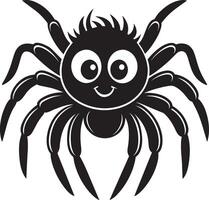 Spindel - svart silhuett på vit bakgrund, illustration vektor