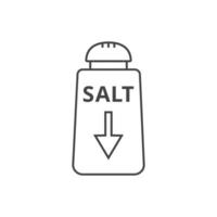 låg natrium linje icon.salt ingrediens.natrium fri illustration för produkt förpackning. illustration, isolerat vektor
