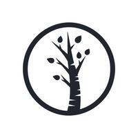 björk träd logotyp ikon för skog station och djungel vårdare vektor