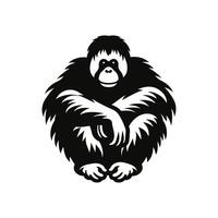 Orang-Utan Logo Design Silhouette Symbol Illustration vektor