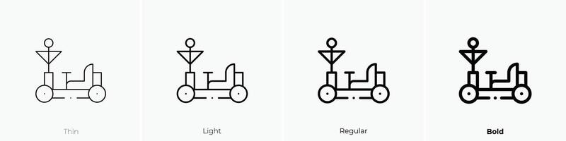 Mond- Symbol. dünn, Licht, regulär und Fett gedruckt Stil Design isoliert auf Weiß Hintergrund vektor