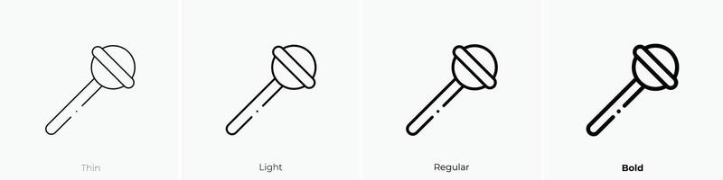 Lutscher Symbol. dünn, Licht, regulär und Fett gedruckt Stil Design isoliert auf Weiß Hintergrund vektor