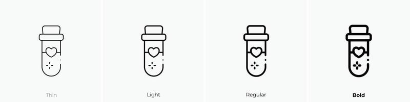 Liebe Trank Symbol. dünn, Licht, regulär und Fett gedruckt Stil Design isoliert auf Weiß Hintergrund vektor