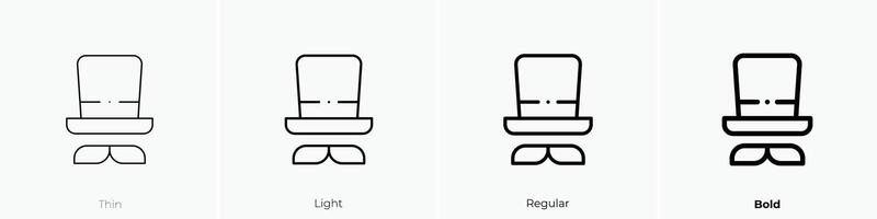 Magie Hut Symbol. dünn, Licht, regulär und Fett gedruckt Stil Design isoliert auf Weiß Hintergrund vektor