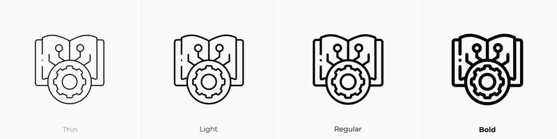 Maschine Lernen Symbol. dünn, Licht, regulär und Fett gedruckt Stil Design isoliert auf Weiß Hintergrund vektor