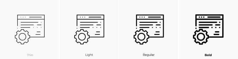 Marketing Symbol. dünn, Licht, regulär und Fett gedruckt Stil Design isoliert auf Weiß Hintergrund vektor