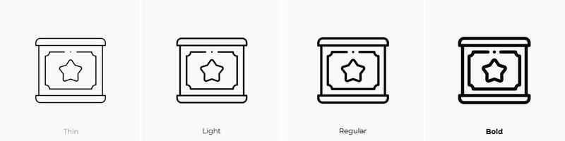 Magie Box Symbol. dünn, Licht, regulär und Fett gedruckt Stil Design isoliert auf Weiß Hintergrund vektor