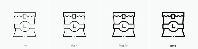 Mittagessen Tasche Symbol. dünn, Licht, regulär und Fett gedruckt Stil Design isoliert auf Weiß Hintergrund vektor