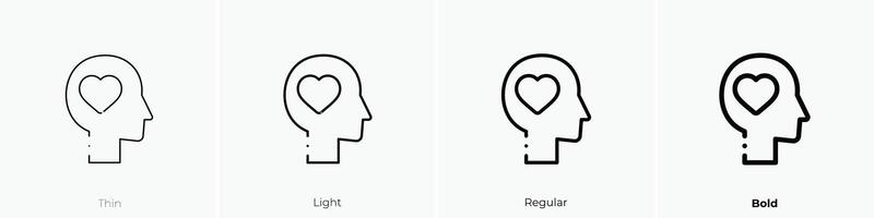 Liebe Symbol. dünn, Licht, regulär und Fett gedruckt Stil Design isoliert auf Weiß Hintergrund vektor