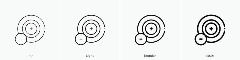 magnetism ikon. tunn, ljus, regelbunden och djärv stil design isolerat på vit bakgrund vektor