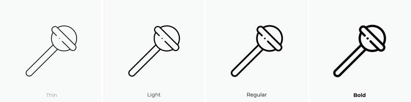 Lutscher Symbol. dünn, Licht, regulär und Fett gedruckt Stil Design isoliert auf Weiß Hintergrund vektor