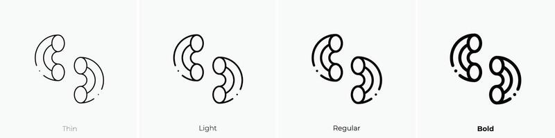 Makkaroni Symbol. dünn, Licht, regulär und Fett gedruckt Stil Design isoliert auf Weiß Hintergrund vektor