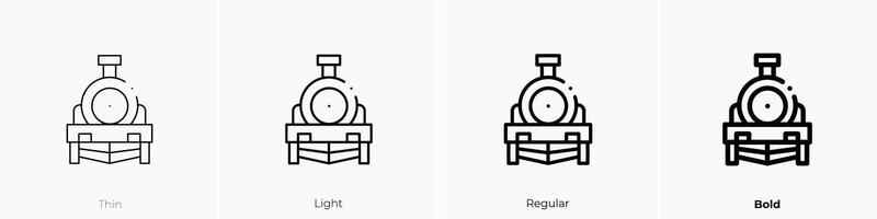 Lokomotive Symbol. dünn, Licht, regulär und Fett gedruckt Stil Design isoliert auf Weiß Hintergrund vektor
