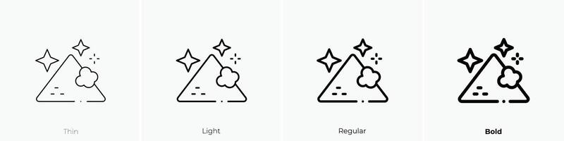 Magie Staub Symbol. dünn, Licht, regulär und Fett gedruckt Stil Design isoliert auf Weiß Hintergrund vektor