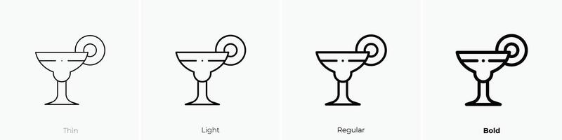 Margarita Symbol. dünn, Licht, regulär und Fett gedruckt Stil Design isoliert auf Weiß Hintergrund vektor