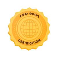 grön iso 9001 kvalitet förvaltning certifiering bricka illustration vektor