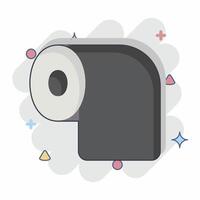 ikon toalett papper. relaterad till hygien symbol. komisk stil. enkel design illustration vektor