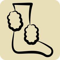 Symbol Fuß sauber. verbunden zu Hygiene Symbol. Hand gezeichnet Stil. einfach Design Illustration vektor