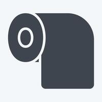 ikon toalett papper. relaterad till hygien symbol. glyf stil. enkel design illustration vektor
