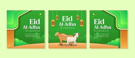 eid al adha Sozial Medien Beiträge Vorlage vektor