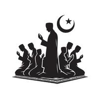 Muslim beten Silhouette. beten Symbol Illustration vektor