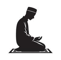 muslim bön- silhuett. bön- symbol illustration vektor