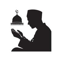 Muslim beten Silhouette. beten Symbol Illustration vektor