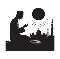 Muslim beten Silhouette. beten Symbol Illustration vektor