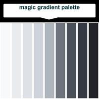 magi lutning palett. abstrakt färgad palett guide. elegant svartvit Färg palett vektor