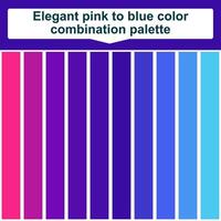 elegant rosa till blå Färg kombination palett. abstrakt färgad palett guide vektor