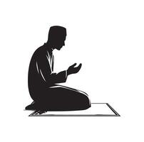 Muslim beten Silhouette. beten Symbol Illustration vektor