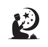 muslim bön- silhuett. bön- symbol illustration vektor