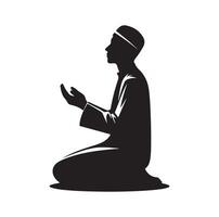 Muslim beten Silhouette. beten Symbol Illustration vektor