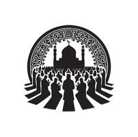 Muslim beten Silhouette. beten Symbol Illustration vektor