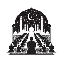 Muslim beten Silhouette. beten Symbol Illustration vektor