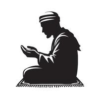 Muslim beten Silhouette. beten Symbol Illustration vektor