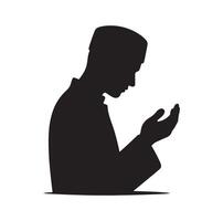 Muslim beten Silhouette. beten Symbol Illustration vektor