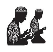 muslim bön- silhuett. bön- symbol illustration vektor