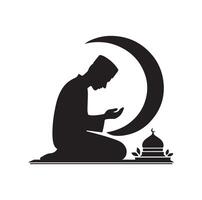 Muslim beten Silhouette. beten Symbol Illustration vektor