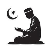 Muslim beten Silhouette. beten Symbol Illustration vektor