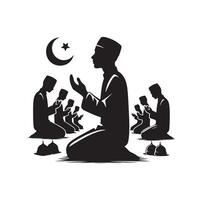 Muslim beten Silhouette. beten Symbol Illustration vektor